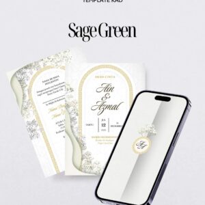 Template Canva Kad Kahwin Theme Sage Green