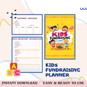 Kids Fundraising Planner | Printable Fundraising Organizer for Children | Goal-Setting, Budgeting, Savings Tracker & Event Planning | Perfect for Ages 7–14