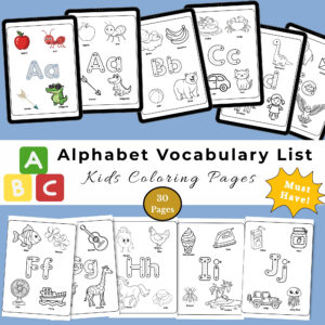 Alphabet Coloring Pages | Printable Preschool Learning | A4 Flashcard