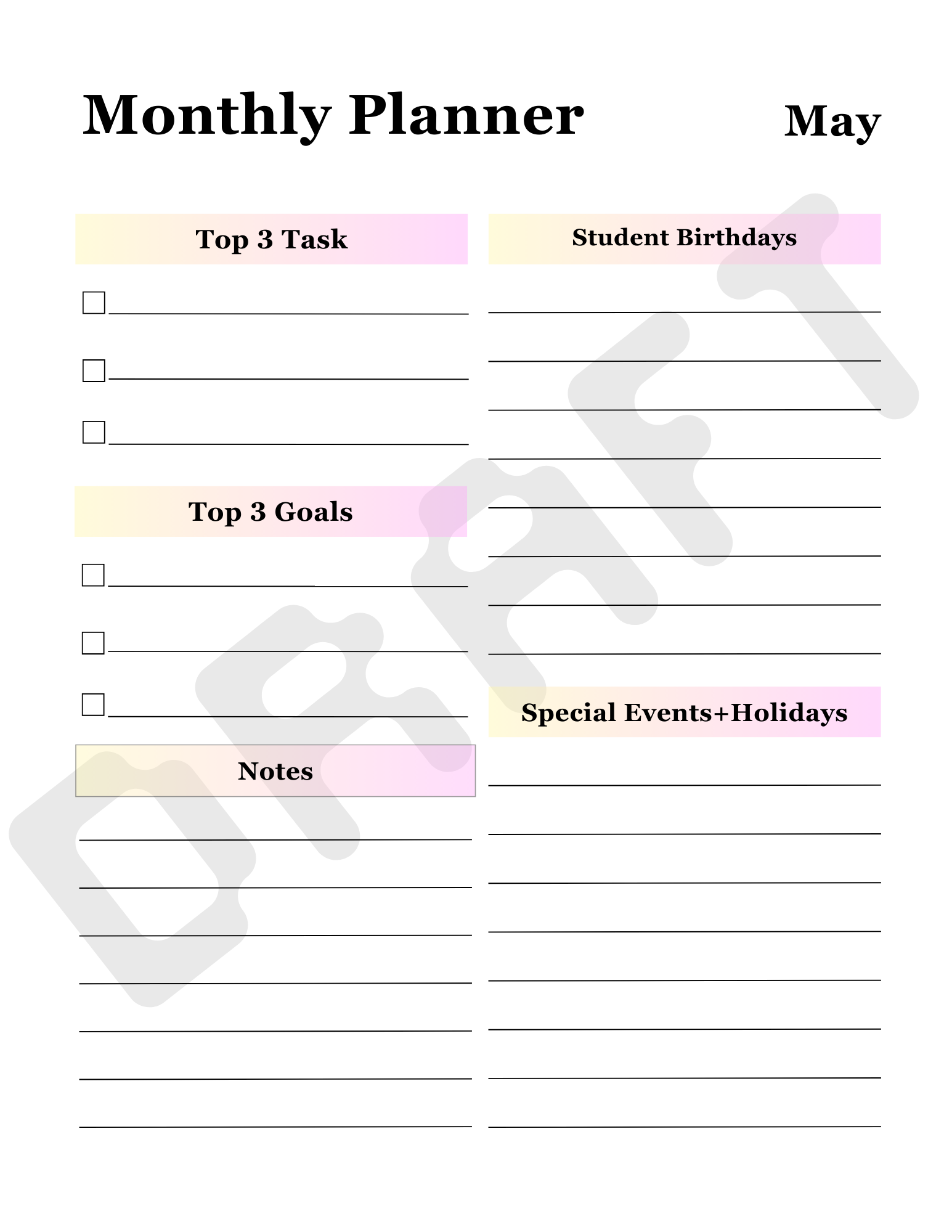 Undated Teacher Planner PDF with Canva Template - Image 5