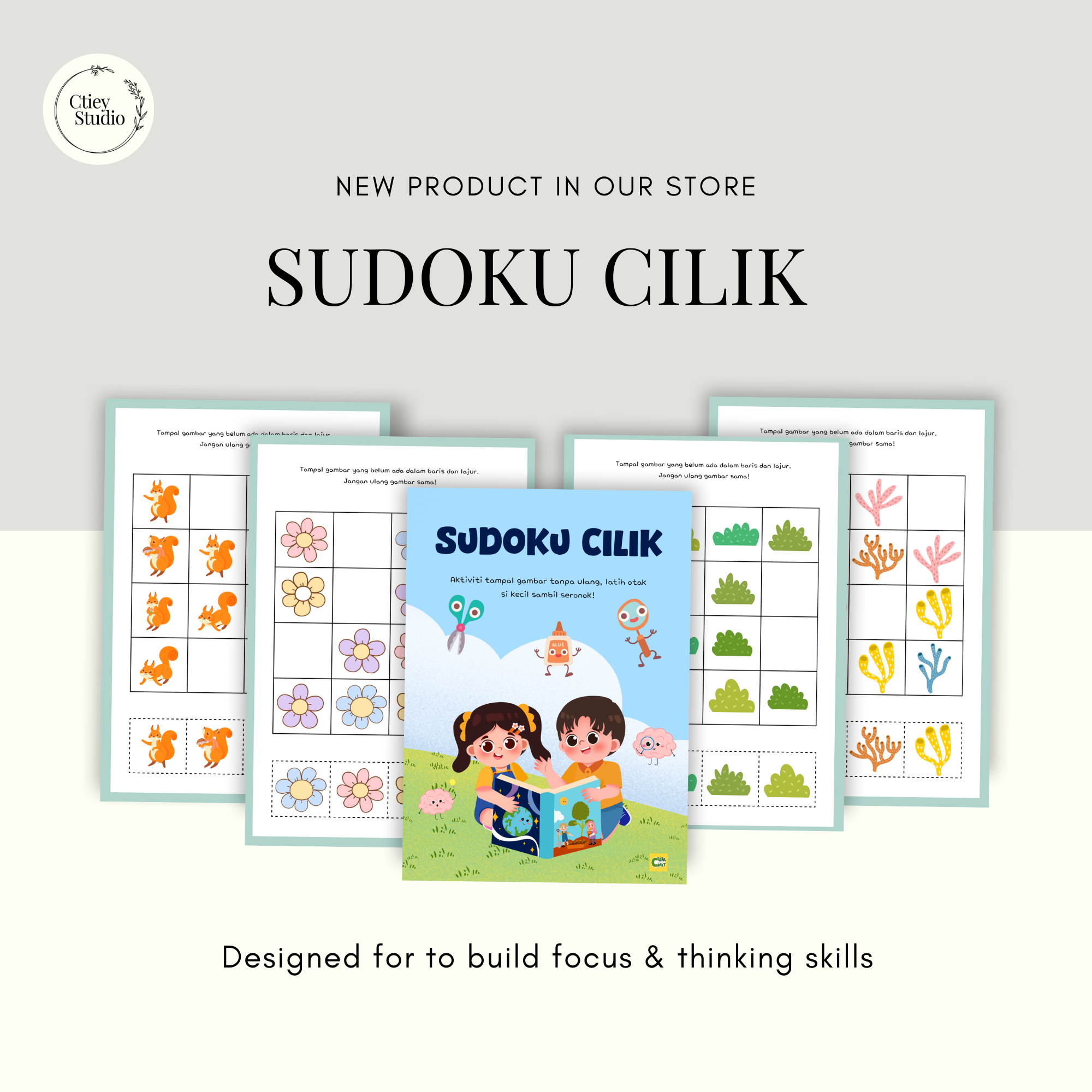 Sudoku Cilik - Aktiviti Tampal dan Susun Gambar - Image 2